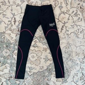 Everlast Women’s Black Leggings with Pink stitch detail. Size S